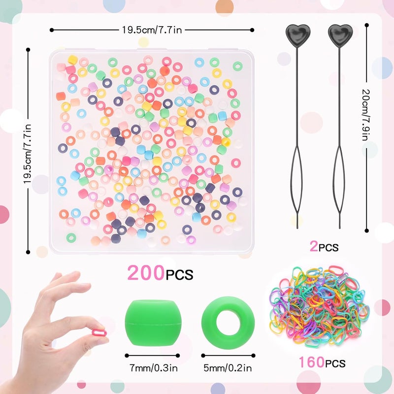 Dalycro 5mm Silicone Hair Beads for Kids Girls Braids 200PCS Washable Hair Beads 10 Colors Perfect for Girls Braids Accessories Decoration Kids Crafts (Small-200P) - Image 2